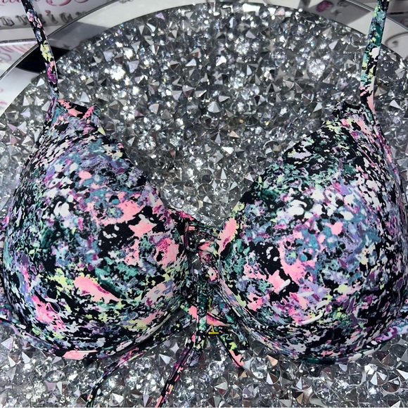Victoria secret bathing suit bikini top splattered neon colored rainbow 🌈 swim - Picture 3 of 10